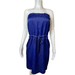 F. Vince Dress M Blue Sleeveless Off The Shoulder Neck. NWT